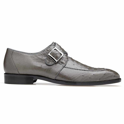 Belvedere Josh Men's Split Toe Monkstraps Gray Genuine Ostrich Loafer