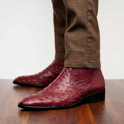 Marco Di Milano Giorgio Genuine Ostrich Chelsea Boot - Wine
