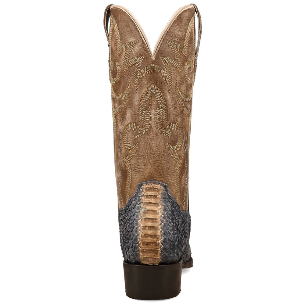 Dan Post Stryker Grey Exotic Python Skin Snip Toe Western Cowboy Boots