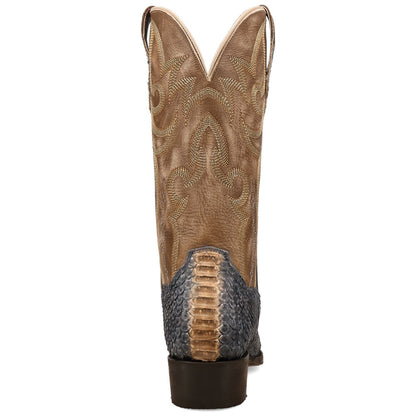 Dan Post Stryker Grey Exotic Python Skin Snip Toe Western Cowboy Boots