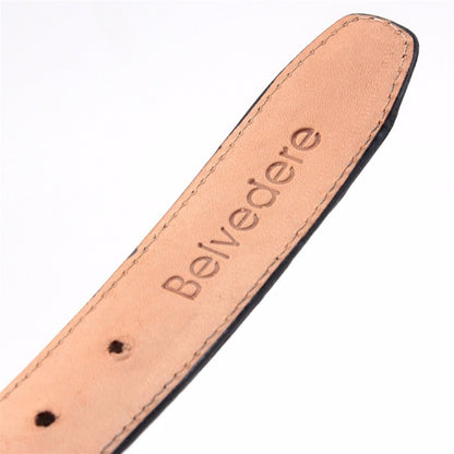Belvedere Men's Black Crocodile Belt