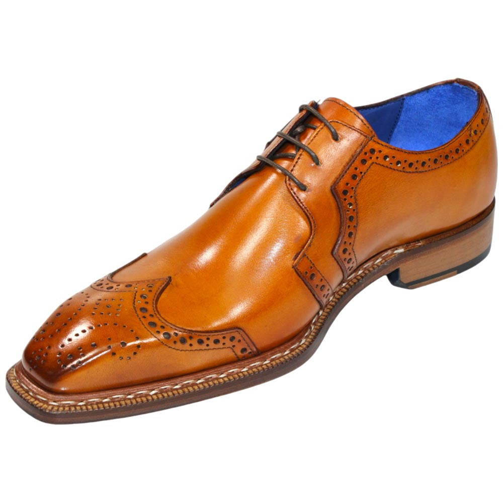 EMILIO FRANCO Marco Gold Calf-Skin Leather Oxfords Shoes