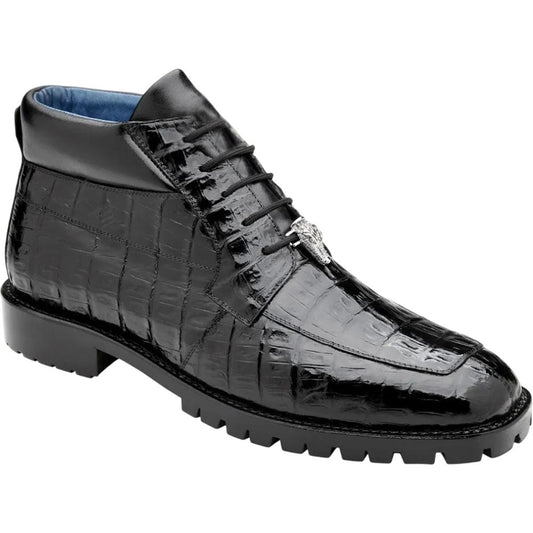 Belvedere Gallardo Black Men’s Caiman Crocodile Boots