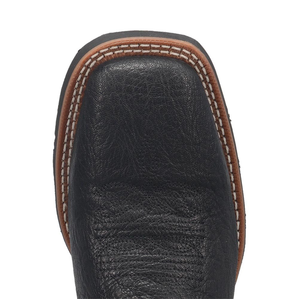 Laredo Isaac Black/Grey Leather Square Toe Western Cowboy Boot (USA Men Size)