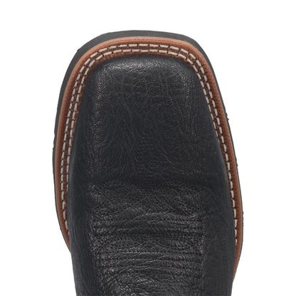 Laredo Isaac Black/Grey Leather Square Toe Western Cowboy Boot (USA Men Size)