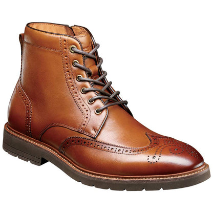 Florsheim Redford Cognac Men's Wingtip Lace Up Boot