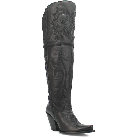 Dan Post Women’s Jilted Black 20” Snip Toe Over-the-Knee Zipper Boot