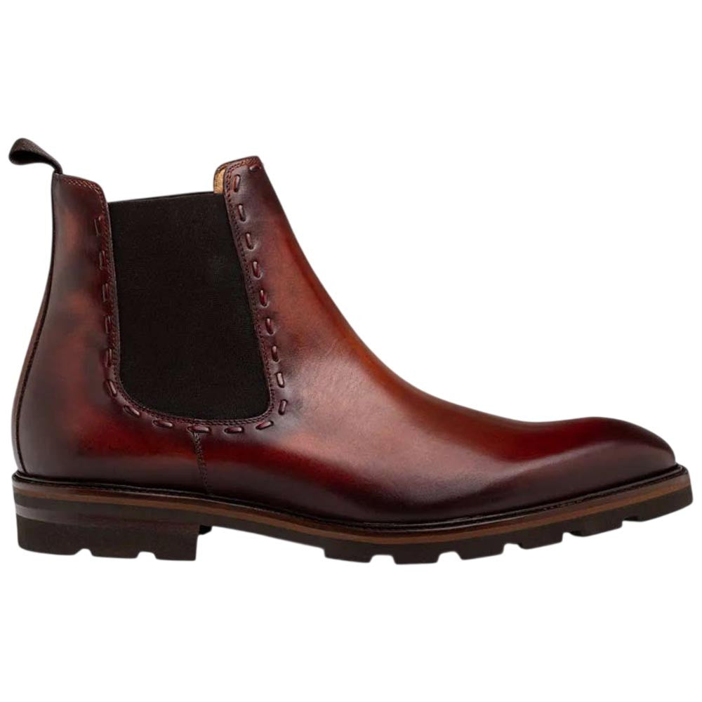 Mezlan Bromley Men's Cognac/Rust Lug Sole Chelsea Boot - Handmade in Spain