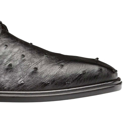 Mezlan Men's Tillson Exotic Ostrich Blucher in Black