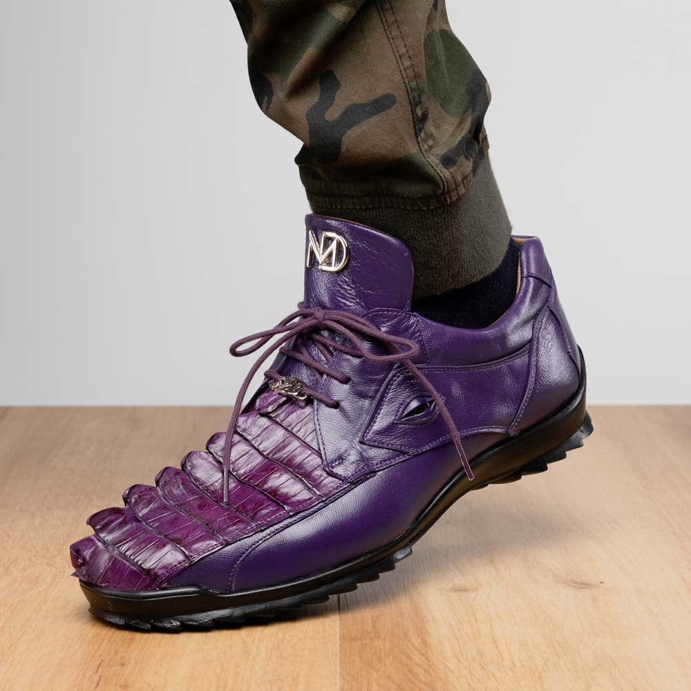 Marco Di Milano Udine Genuine Hornback Caiman & Calf Leather Sneaker – Purple
