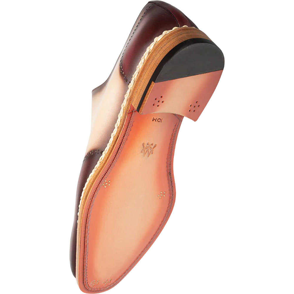 Mezlan Men's Almagro Two-Tone Oxford in Red/Bone