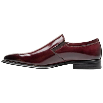 Stacy Adams Alistair Plain Toe Ornament Slip-On - Burgundy