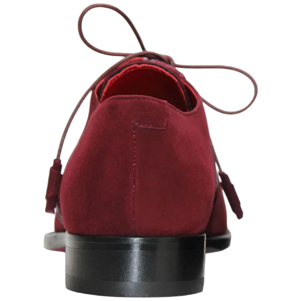 Fennix Landon Men's Burgundy Alligator & Suede Oxfords Shoes