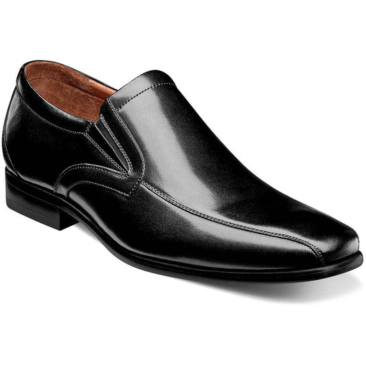 Florsheim Postino Bike Toe Slip - On Smooth Black Men's Dress Shoes - shoeclassix.com