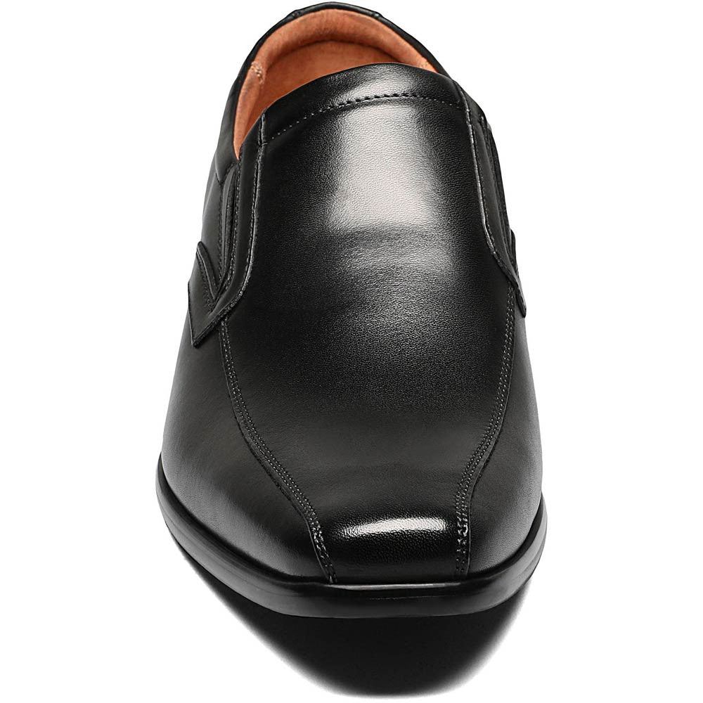 Florsheim Postino Bike Toe Slip - On Smooth Black Men's Dress Shoes - shoeclassix.com