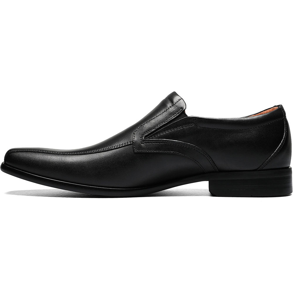 Florsheim Postino Bike Toe Slip - On Smooth Black Men's Dress Shoes - shoeclassix.com