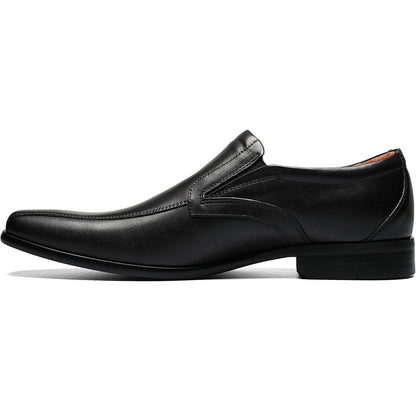 Florsheim Postino Bike Toe Slip - On Smooth Black Men's Dress Shoes - shoeclassix.com