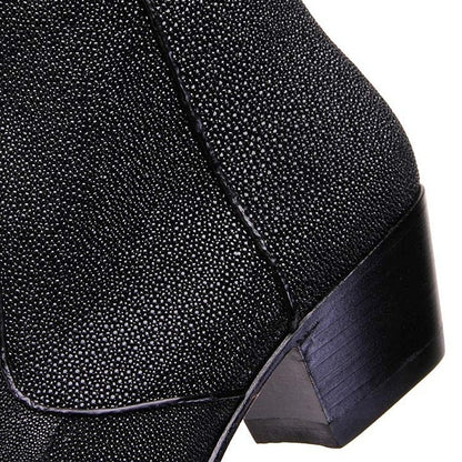 Los Altos Black Genuine Stingray - shoeclassix.com