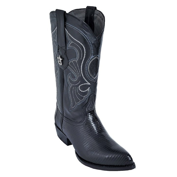 Los Altos Black J - Toe Genuine Teju Lizard - shoeclassix.com