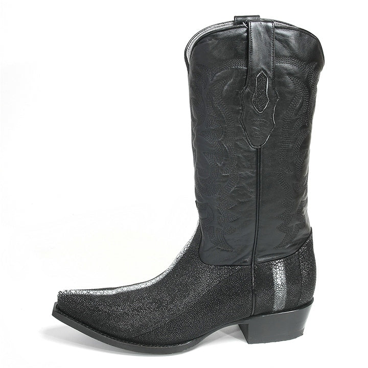 Los Altos Black Snip Toe Genuine Stingray - shoeclassix.com