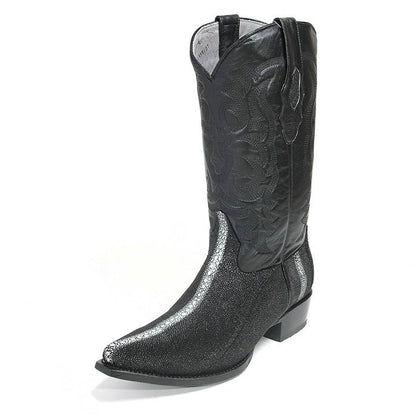 Los Altos Black Snip Toe Genuine Stingray - shoeclassix.com