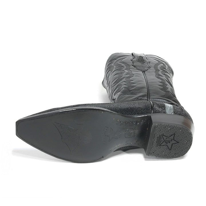 Los Altos Black Snip Toe Genuine Stingray - shoeclassix.com