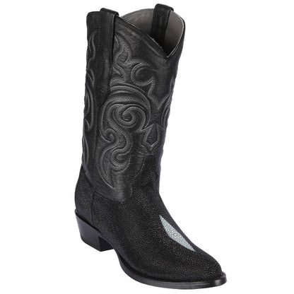 Los Altos Exotic Black Boots Genuine Stingray Skin - shoeclassix.com