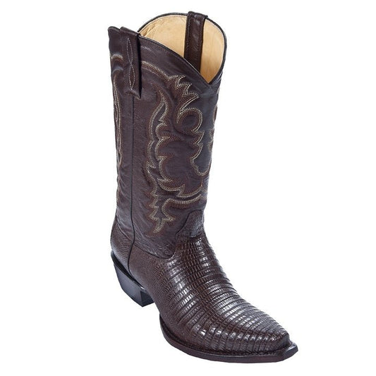 Los Altos Men's Brown Genuine Teju Lizard Snip Toe Boots - shoeclassix.com