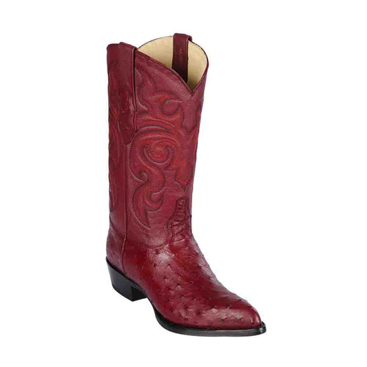 Los Altos Men's Burgundy Genuine Full Quill Ostrich Boots - shoeclassix.com