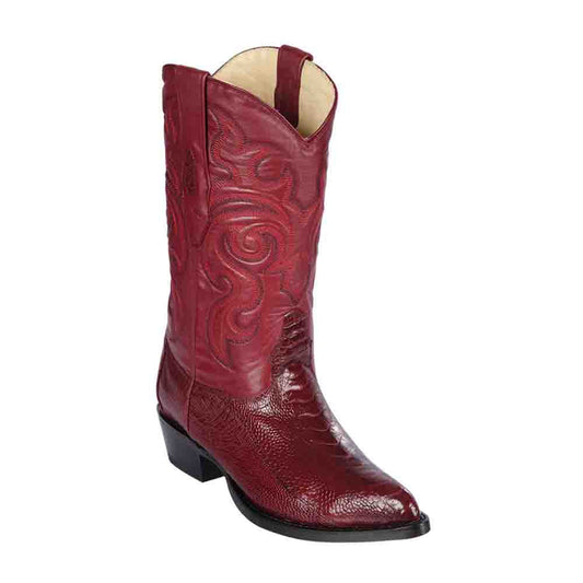 Los Altos Men's Burgundy Ostrich Leg Boots - shoeclassix.com