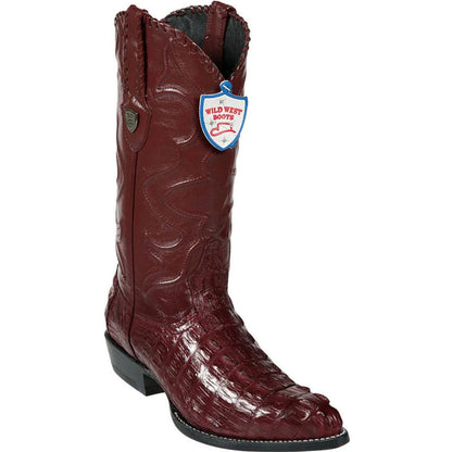 Wild West Burgundy Genuine Caiman Boots - shoeclassix.com
