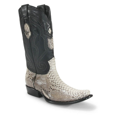 Wild West Natural Brown Python Dubai Toe Boots - shoeclassix.com