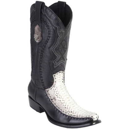 Wild West Natural Python & Deer Dubai Toe Boots - shoeclassix.com