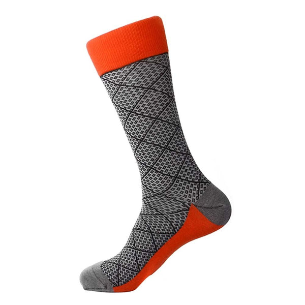 Steven Land Black Multi Classic Plaid Pattern Men's Socks