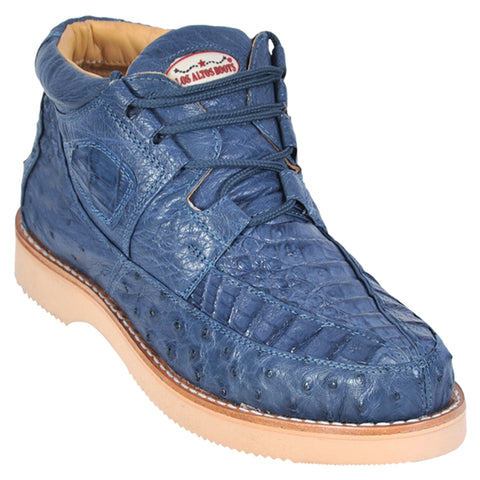 Los Altos Blue Jean Caiman & Ostrich Skin Casual Sneakers