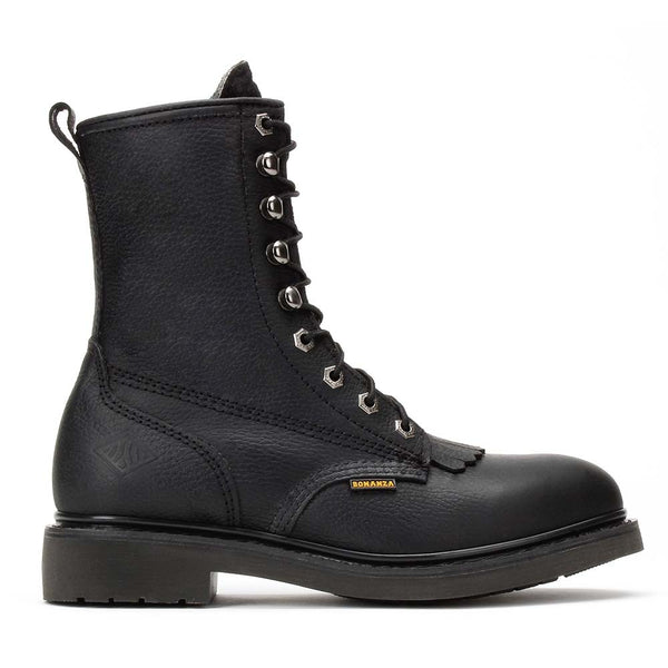 Bonanza Black Full Grain Tumbled Leather Boots