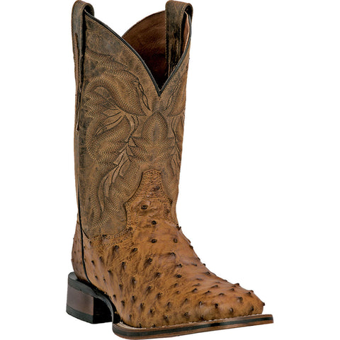 Dan Post Alamosa Saddle Tan Leather & Ostrich Boots